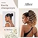 AISI BEAUTY Curly Ponytail Extension, Drawstring Ponytail Extension for Black Women Clip in Ponytails Synthetic 14 Inch Long Curly Wavy Fake Hairpieces for Daily Use(14-T27)