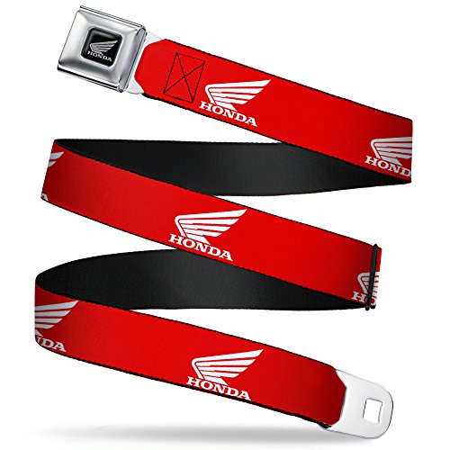 Buckle-Down Seatbelt Belt - HONDA Motorcycle Logo Red/White - 1.0