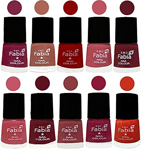 Image of ALL IN ONE (PACK OF 10), Long Lasting Glossy Nail Polish, 6 ml Each, All Vibrant Colours,02392