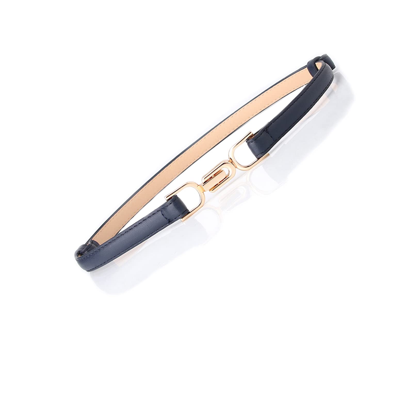 YIWEIYAWomens Faux Leather Skinny Belt Skinny PU Leather Adjustable Slim Thin Waistband Belts with Metal Buckle for Ladies Jean Dress Slim Belt