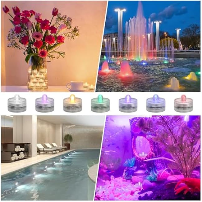 KOABY Submersible LED Lights 24 Pack Warm White Light