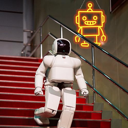 Image of Robot Neon Signs Robot LED Neon Light Decor for Game Room, Baby Living Room,Kids Room,Party,Birthday,Christmas Signs for Boys,Kids Gift13.8 * 10.1 Inch