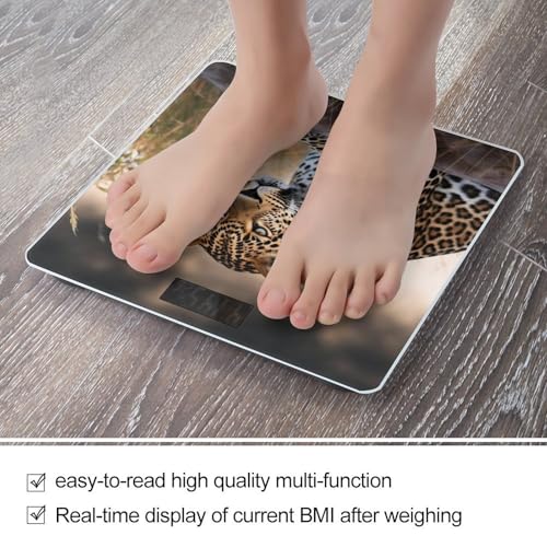 Báscula digital de baño con diseño de leopardo africano miniatura 5