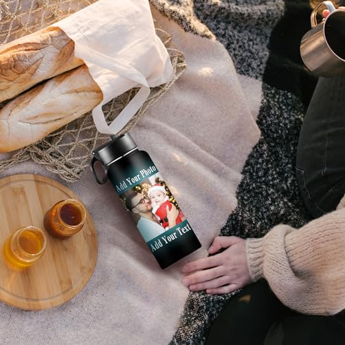 Botellas de Agua Personalizadas con Pajilla 18oz Impresión Doble Cara Acero Inoxidable Termo Aislado Regalos Personalizados Para Navidad Cumpleaños para Mamá Papá Abuelo Abuela miniatura 4