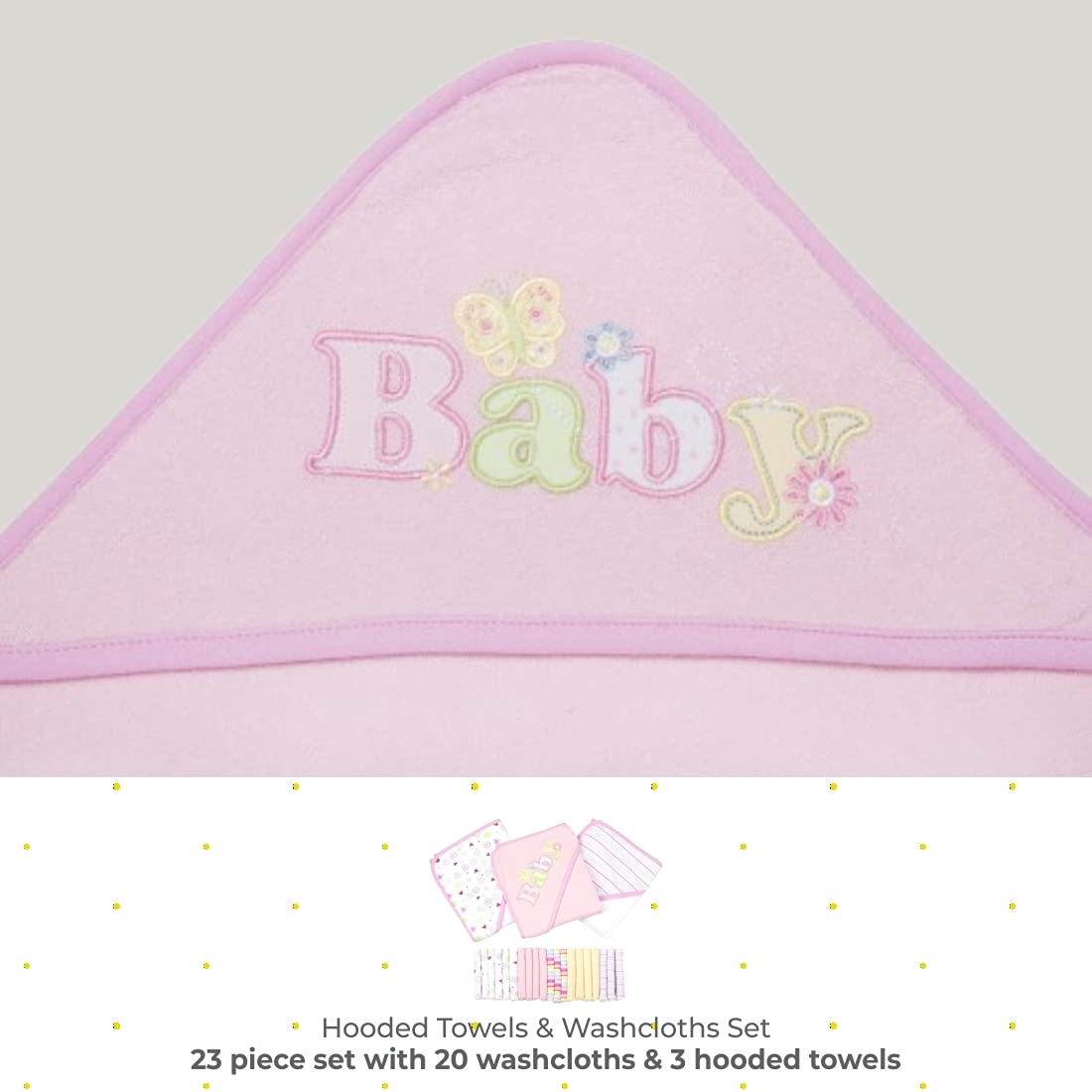 Spasilk, wesentliches 23-teiliges Baby-Bad Geschenk-Set, Rosa