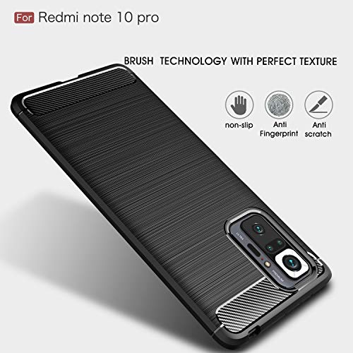 Funda Redmi Note 10 Pro Max anticaídas con textura de carbono azul 4