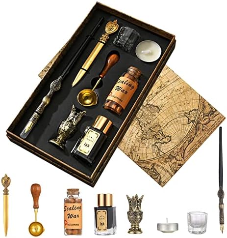 RoseFlower Penna d’oca Penna Piuma Penna Calligrafica Antica Set, Set Per Scrittura Calligrafica, Penna Piuma Stilografica Retrò Set con Inchiostro Portapenne Ceralacca, Regalo per Matrimonio RoseFlower Penna d’oca Penna Piuma Penna Calligrafica Antica Set, Set Per Scrittura Calligrafica, Penna Piuma Stilografica Retrò Set con Inchiostro Portapenne Ceralacca, Regalo per Matrimonio