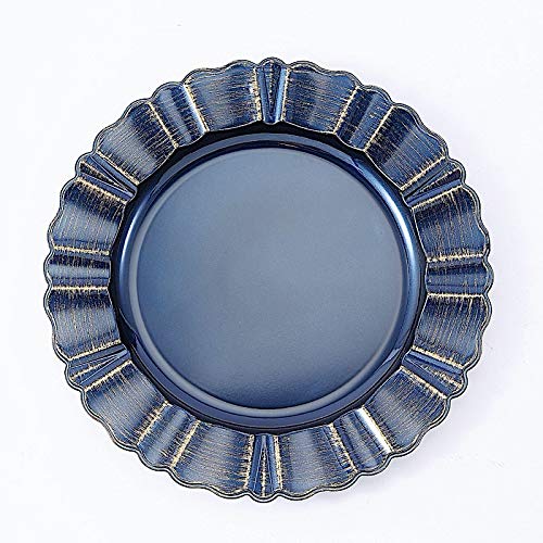 Navy Blue Charger Plates. Royal Blue Plastic Reef Charger Plates 12