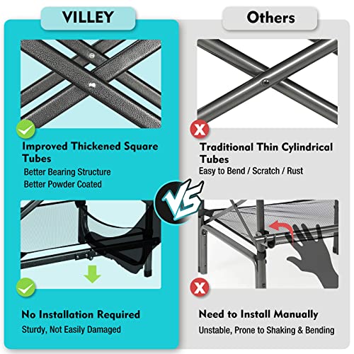 VILLEY Silla de director alta, silla plegable para camping con reposapiés miniatura 4