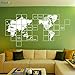 QIEGAO 4 Piccoli Adesivi murali Quadrati in Vinile sulla Mappa del Mondo, Soggiorno Camera da Letto Decorazione della casa, Design romanzo Autoadesivo, murale d'Arte-84x42cm