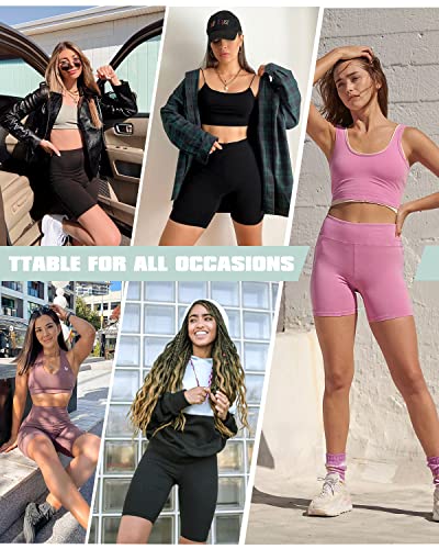Diu Life 5 Pack High Waist Biker Shorts for Women - Buttery Soft 8" Womens Shorts for Workout, Yoga, Athletic2