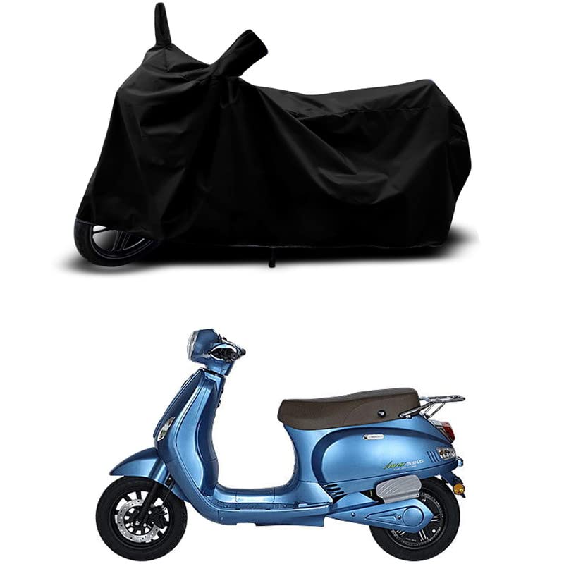 Image of 100% Scratchproof /UV-Rays /Heat Protection /Birds Dropping /Water Resistant /Dust Proof /Waterproof /Full Bike Scooty Two Wheeler Body Cover Compatible for Benling Aura All Varients[Black]