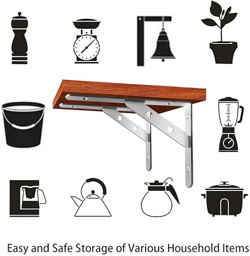 Miniatura 6 de Soporte de estante resistente, soporte soldado, soportes de estante sólido de acero inoxidable, soporte de esquina soporte de esquina soporte de