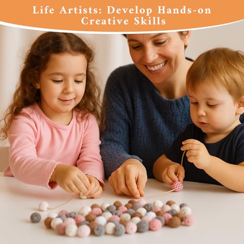 JIEYAO 30 Stück Gehäkelte Holzperlen, Häkelperlen 16mm Handgefertigte Bunte Garn Holzperlen mit Loch für DIY Schmuck Halskette Dekoration Bastelprojekte Armband(A)