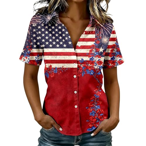 Chemise manches courtes légère et respirante à motif imprimé estival
