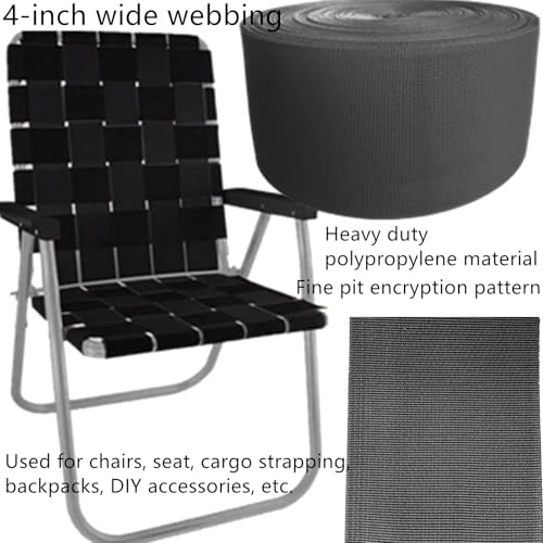 Sangle nylon 100 mm de large robuste sangle polypropylène cargo bagages noire - 4
