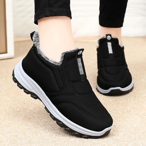 Women Winter Snow Boots Comfortable Warm Fur lined Slip on Ankle Boots Lightweight Waterproof Outdoor Booties4