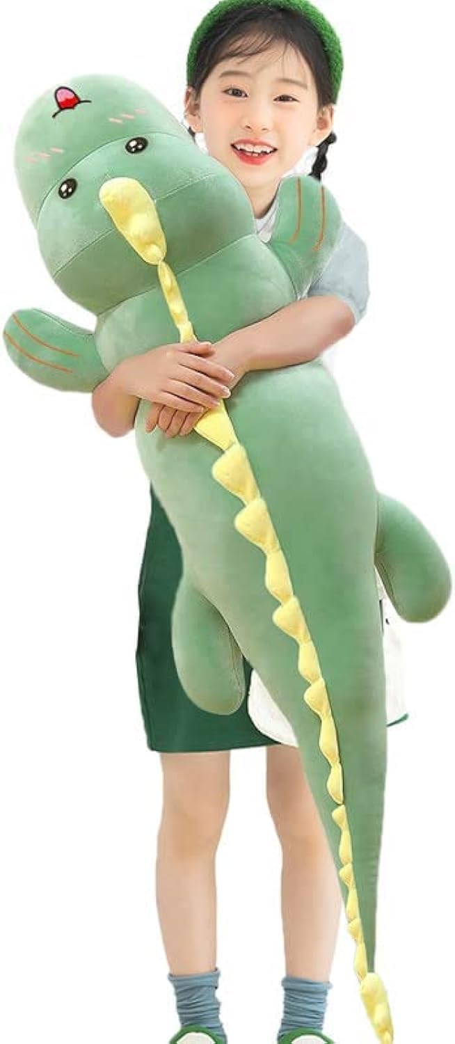 TERRIFI Dinosaur Plush Hug Pillow, Long Dinosaur Plush Toy, Soft Big Dinosaurs Stuffed Animal Toy, Soft Giant Plush Hugging Pillow, Gift for Kids, Birthday, (80cm/31.49inch, Green)
