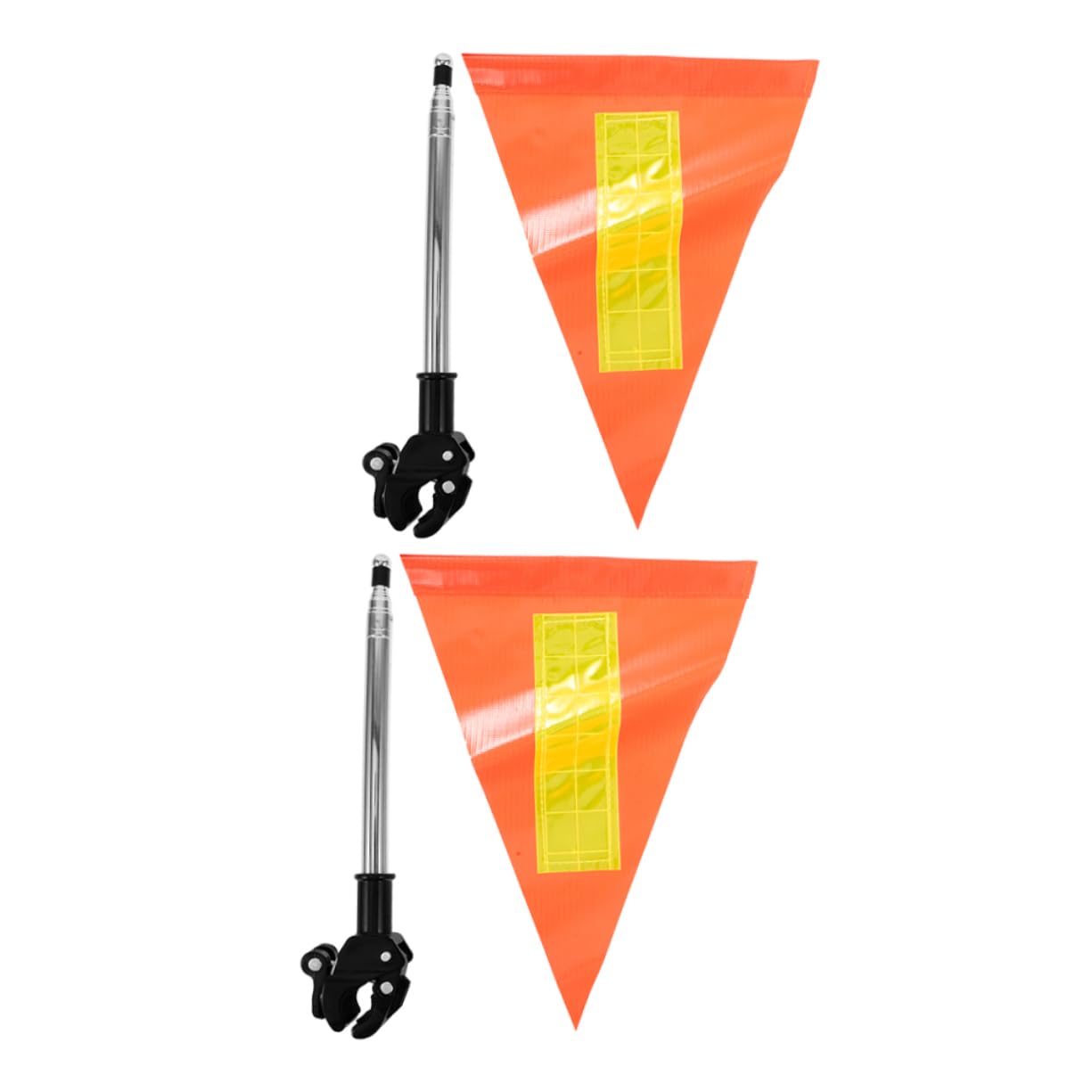 2piezas Banderas De Seguridad Reflectantes para Carritos De Golf Mástil Telescópico Banderas Triangulares Reflectantes para Carritos De Golf De Seguridad para Sillas De Ruedas y
