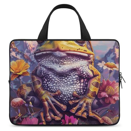 Sac à bandoulière pour ordinateur portable à motif fleurs et champignons pour homme et femme