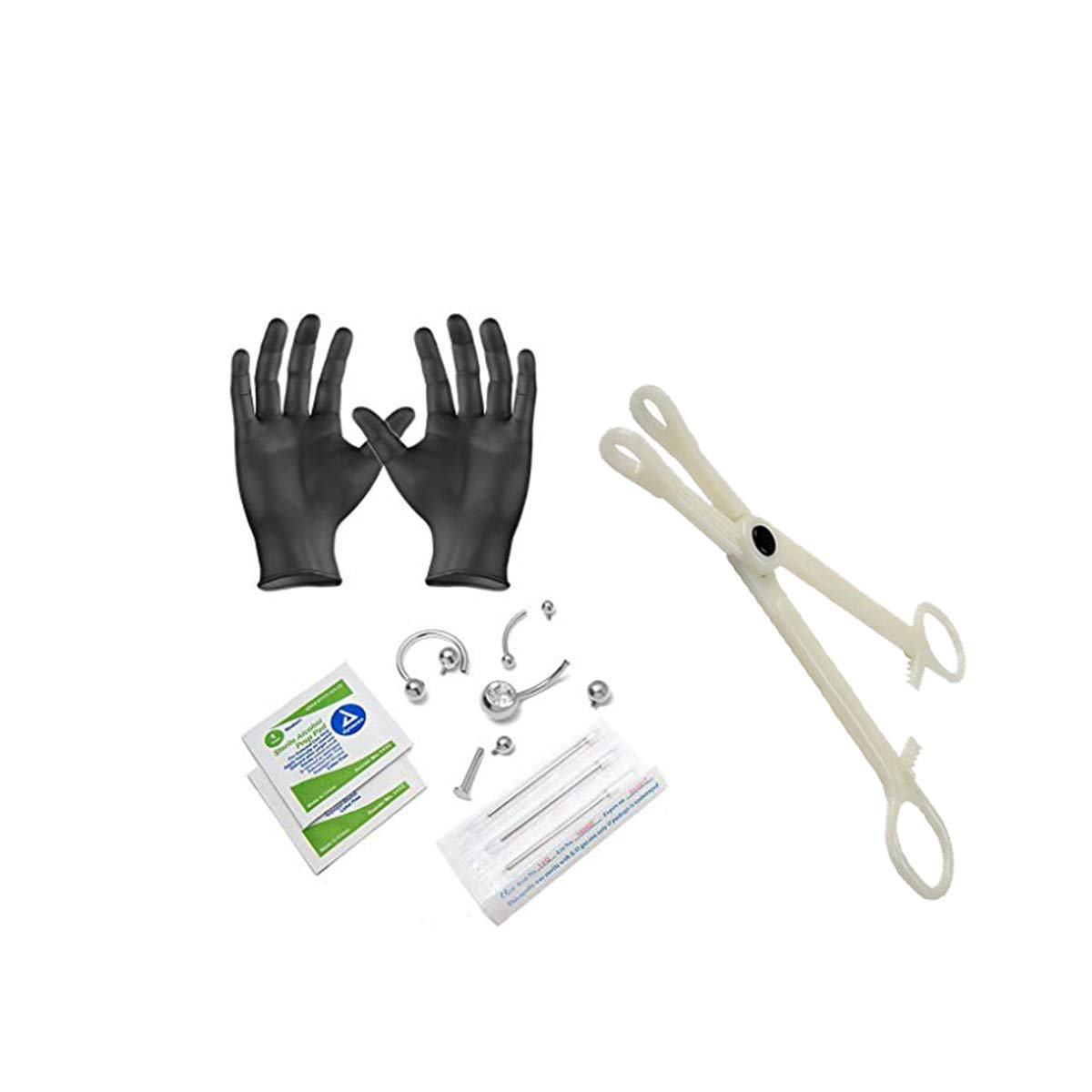 BodyJewelryOnline Internally Threaded Professional Body Piercing Kit, Multipurpose Usage [Belly/Eyebrow/Labret/Lip], Includes Piercing Rings, 316L High-Grade Surgical Stainless Steel, Hypoallergenic