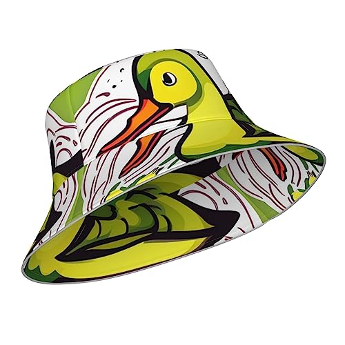 Jogo Duck Flock, Chapéu Balde Flectivo, Boné de Pescador de Poliéster Dupla Face Estampa Moderna, Ch