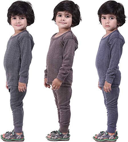 Image of Unisex Regular Fit Thermal Top and Pyjama Set (Pack of 3)