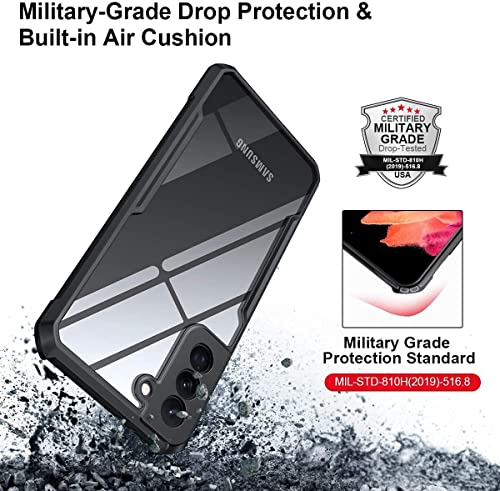 Image of WOW IMAGINE Shock Proof Clear Protective Back Case for Galaxy S21+ - AirEDGE Technology | Full Camera Protection | Back Case Mobile Cover for Samsung Galaxy S21+ S21 Plus - Black