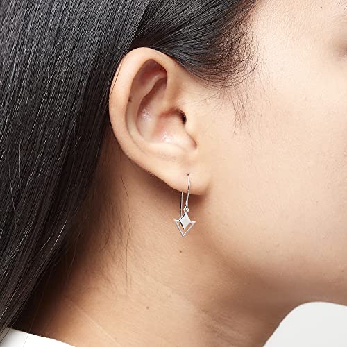 Boma Jewelry Sterling Silver Geometric Diamond & Triangle Dangle Earrings2
