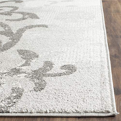 Safavieh Adirondack Collection Area Rug - 8' X 10', Silver & Ivory, Floral Glam Damask Distressed Design, Non-Shedding & Easy Care, Ideal For High Traffic Areas In Living Room, Bedroom (Adr114B) #TOP3