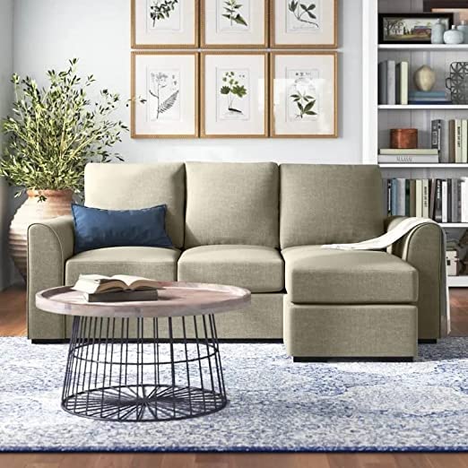 Elegant 3 Seater L Shaped Sectional Sofa Set for Living Room (Right Side,Beige)-image-16