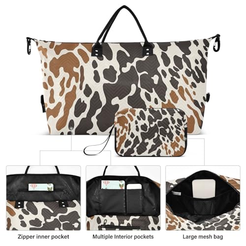 Kigai Cow Print Duffle Bag Versatile Travel Duffel for Men and Women, Carry On for Weekend or Overnight Stay2