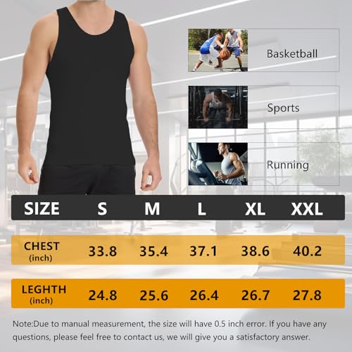 NuCamper Camiseta Reductora para Hombre, Camisetas de Compresión, Chaleco Sin Mangas, Elástica Interiores Body Shaper, Chaleco Abdominal, Faja Cintura Tirantes Hombre para Gym Fitness Entrenamiento