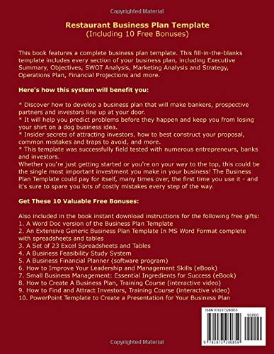 Restaurant Business Plan Template (Including 10 Free Bonuses)