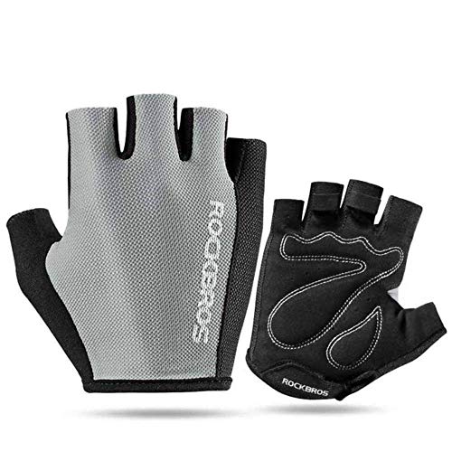 AYDQC Cyclisme Anti-Slip Anti-Sweat Hommes Femmes Finger moitié Gants Respirant Gants Anti-Choc Sport VTT vélo vélo Gants, S099 Gris, XL fengong (Color : -, Size : -) Cover