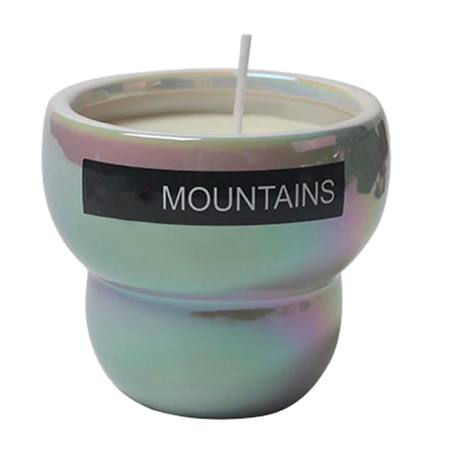 Lot de 2 bougeoirs d'aromathérapie nordiques simples et créatifs en céramique galvanisée - Double cercle - Blanc - Huile de citronnelle