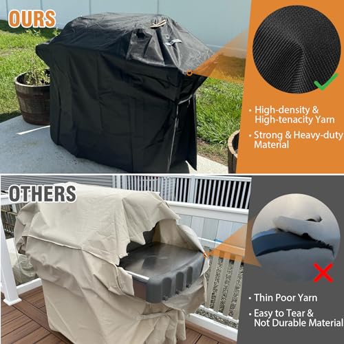 Ultima Durable 60 Inch Grill Cover for Outdoor Grill,Heavy Duty Waterproof Rip-Proof Gas Grill Cover,Fade Resistant BBQ Cover with Straps,3-4 Burner Barbecue Cover for Weber Char-Broil Nexgrill,etc