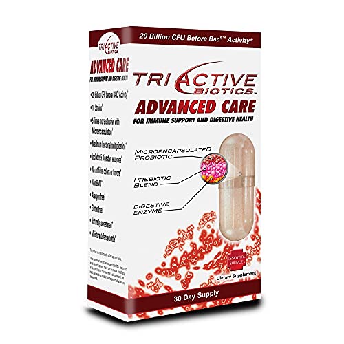 TriActive Biotics Advanced Care, Probiotics for Women, Probiotics for Men and Adults, Microencapsulated Probiotics, 20 Billion CFU - 30 Capsules