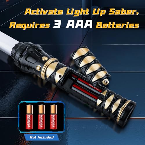 VATOS 2PCS Lichtschwert für Kinder Erwachsene,15 Farben Changeable Lichtschwert mit Soundeffekten, 2-in-1 Einziehbares LED Lichtschwert Spielzeug für Halloween Cosplay Christmas Parteien