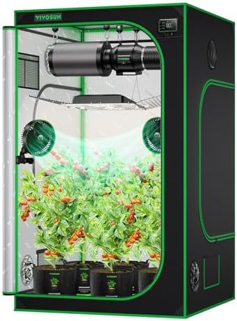 VIVOSUN S448 4x4 Grow Tent, 48"x48"x80" High Reflective Mylar Gro...