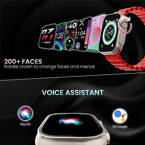 Image of Kratos SW16 Smart watch with 1.85 inch HD LCD Display, Bluetooth Calling, 1.8mm Curved touch screen, Rotating Crown, Metallic body,G-Sensor,SpO2,HR,BP & sleep Monitoring,Bluetooth Photo Capture Smartwatch