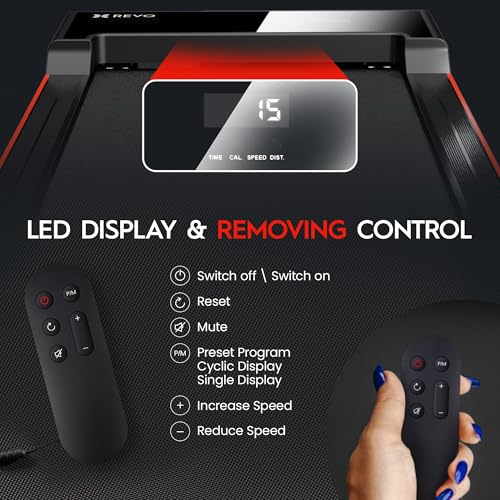 revo walking pad treadmill for home with remote  portable under desk treadmills with 05-4mph speed range  backed by 2 year promise