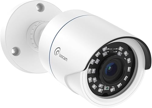 Loocam Cámara de seguridad HD de 2 MP 1080p, híbrida 4 en 1 CVITVIAHDCVBS Bullet con cable, visión nocturna IR de 80 pies, IP66 resistente a la