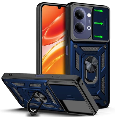 Image of AIBEX Back Cover Compatible for Vivo T5 Lite 5G / Y21 5G / Y11 5G / Iqoo Z11 Lite 5G | D10 Tough Armor Case | Sliding Camera Shield | 360 Protection |Kickstand Ring Holder|Military-Grade Bumper Case
