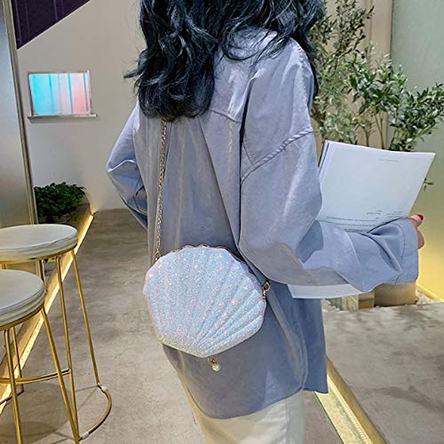 Image of Women Seashell Evening Bag Purse Mermaid Chain Strap Clutch Handbag Shoulder Bag | Seashell