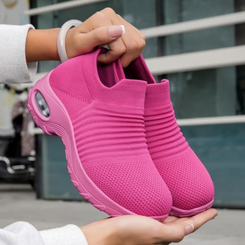 Image of Non Slip Work Shoes Women, Slip On Sneakers Women,Work Shoes Walking Gym Nurse Mesh Casual Fashion Sneakers Comfort Breathable Lightweight