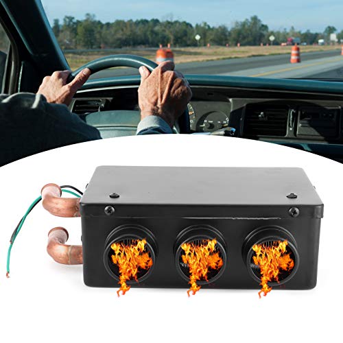 KIMISS Riscaldamento 12V per Auto + Riscaldatore per Auto, 12V 50W Scaldino Invernale Portatile a 3 Fori per Riscaldamento Rapido Antigelo Che Rimuove Il Basso Rumore Auto