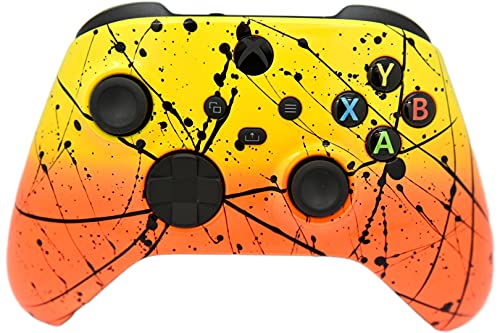 Image of Hand Airbrushed Fade Custom Controller Compatible with Xbox Series X /S & Xbox One (Series X /S Orange & Yellow)