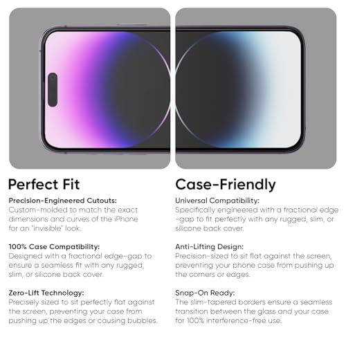 Image of POPIO Xtreme Series Pack of 2 Military-Grade Gorilla Tempered Glass for iPhone 14 Pro Max (Black) | 9H Hardness, Edge-to-Edge Coverage, Anti-Scratch