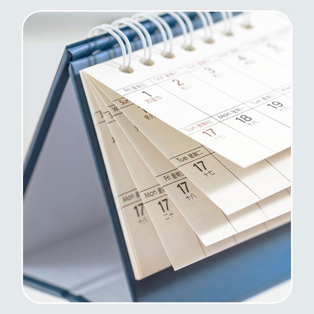 Calendario da scrivania 2024-2025, calendario da scrivania, semplice calendario da scrivania, pezzo da ufficio, calendario mensile, regalo con pittura cinese (rosso prugna)